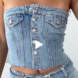 ZARA Light blue Corset DENIM